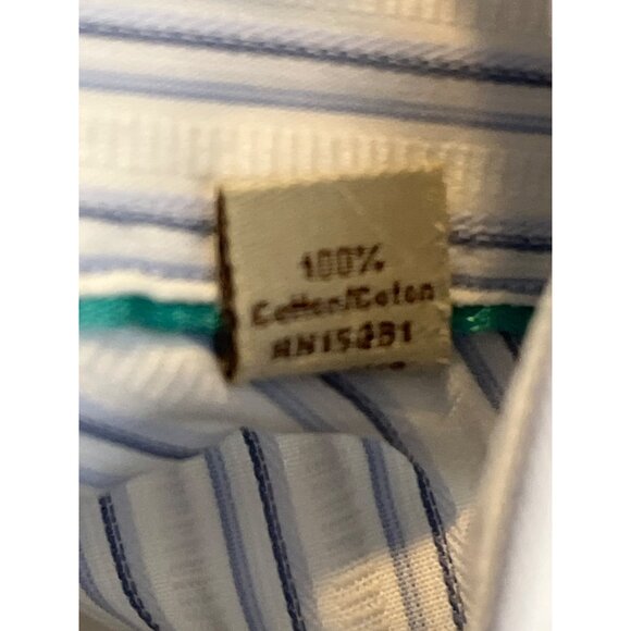 Tommy Bahama Mens Large Long Sleeve Stripe Button Down Shirt Blue White - Picture 8 of 12